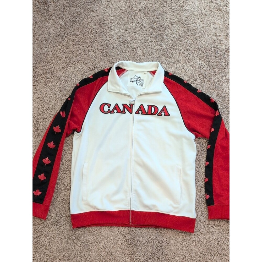 Canada Lightweight Track Jacket - White & Red